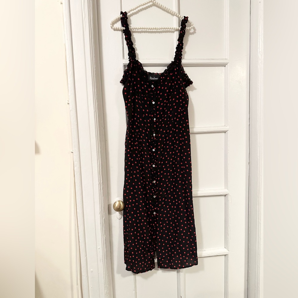 Realization Par -The Juliet Italian Dot Dress Color Black with red dots Size XXL